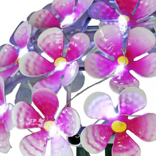 Floristik24 Kwiat solarny, dekoracja ogrodowa LED, dekoracyjna chryzantema różowa L55cm Ø15cm