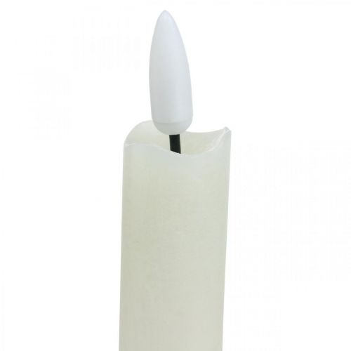 Floristik24 Świece LED Świece woskowe kremowe na baterię Ø2cm 24cm 2szt