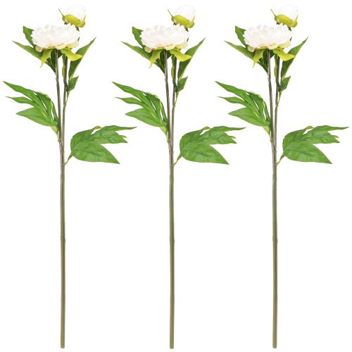 Produkt Długie sztuczne piwonie sztuczne kwiaty kremowe 70cm 3 szt