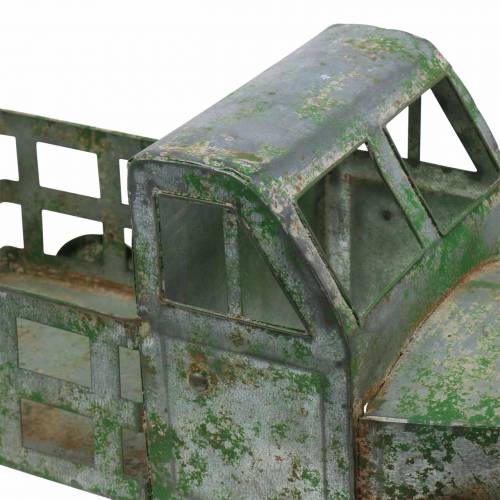Floristik24 Doniczka Truck Zinc Grey, Green 42×17,5×19,5cm