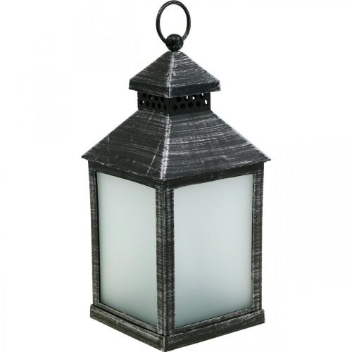 Floristik24 Latarnia LED z Timerem Dekoracyjna Latarnia Vintage Srebrna W23cm