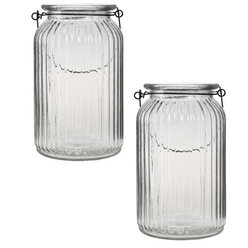 Produkt Latarnia Szklana latarnia z uchwytem do zawieszania W18cm 2szt