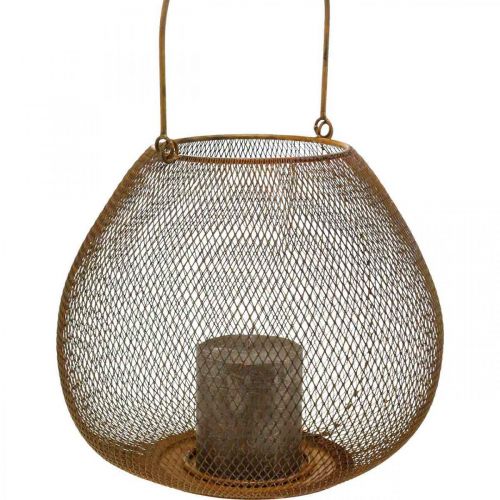 Floristik24 Metalowy Lampion z Siatką Rdza Dekoracja Stołu Ø26cm H20cm