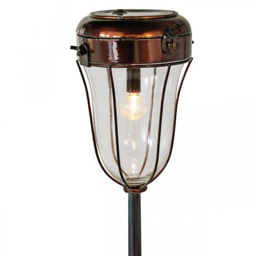Floristik24 Latarnia solarna do podłączenia, pręt świetlny LED Ø13,5 cm dł. 58 cm wys. 21 cm