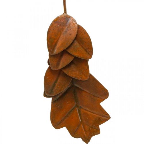 Dekoracja jesienna liście metalowe rdzawe L20cm 4szt