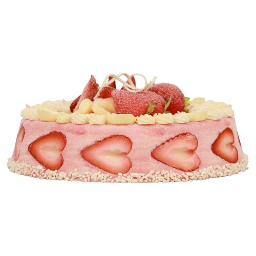 Floristik24 Manekin do jedzenia, sztuczne ciasto z kremem truskawkowym Ø23cm W9,5cm