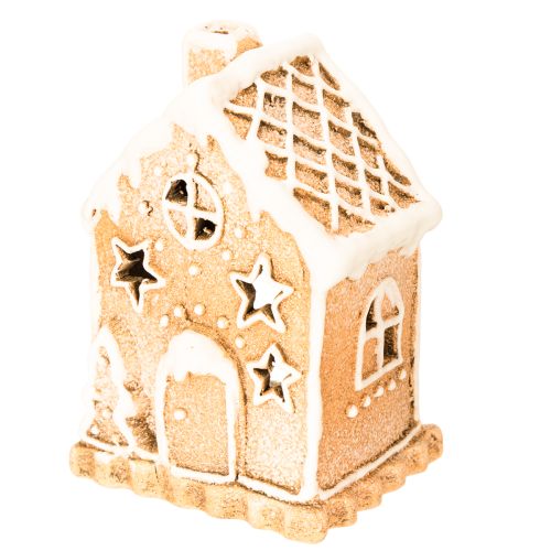 Świecznik na tealight w kształcie domku z piernika do postawienia i dekoracji, 13 cm | Floristik24.pl