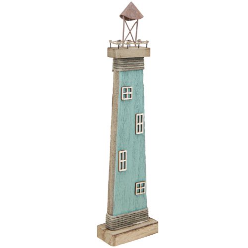 Produkt Latarnia morska o wyglądzie antycznym, morska dekoracja stołu, drewno niebieskie 40,5 cm