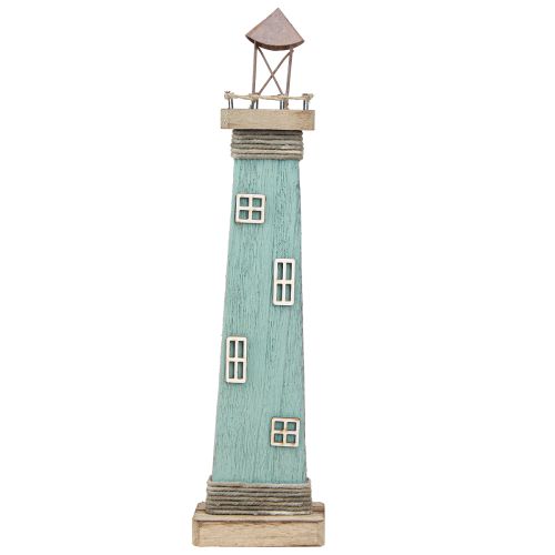 Produkt Latarnia morska o wyglądzie antycznym, morska dekoracja stołu, drewno niebieskie 40,5 cm