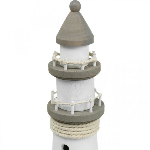 Produkt Dekoracja drewniana latarni morskiej biała, brązowa Ø12cm W48cm