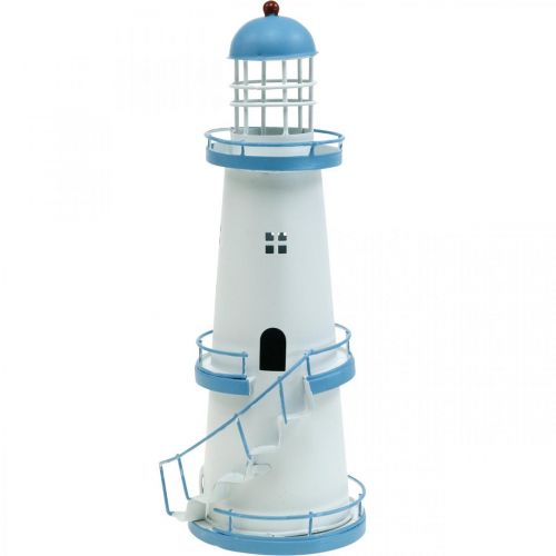 Latarnia morska Light Blue Metal Deco Maritime Decoration