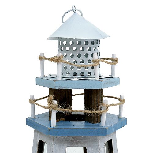 Floristik24 Latarnia morska jako tea light holder naturalny niebieski H32cm