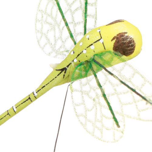 Produkt Ozdoba ważka na drucie letnia żółta fioletowa 8x8cm 12 szt