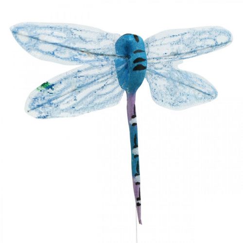 Produkt Letnia dekoracja, ważki na drucie, owady ozdobne żółty, zielony, niebieski szer. 10,5 cm 6 szt.