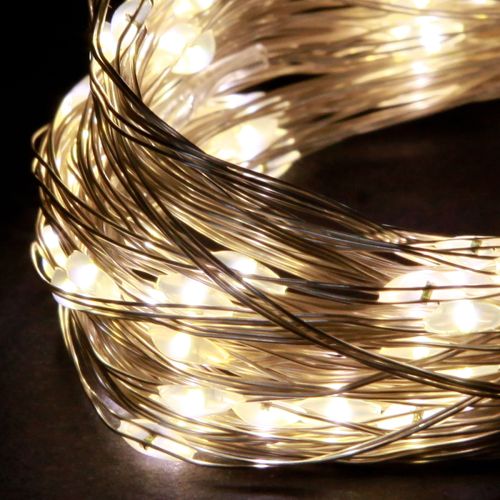 Produkt Lampki choinkowe 50 mikro diod LED, ciepłe białe, z timerem na baterie, 6 szt.