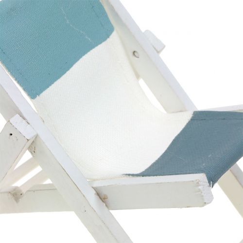 Floristik24 Deco Deckchair White-Blue-Grey H10cm