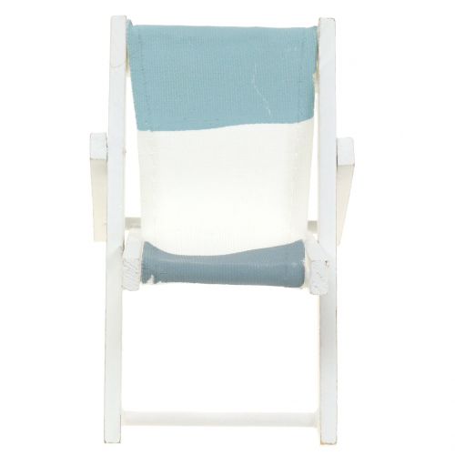 Floristik24 Deco Deckchair White-Blue-Grey H10cm