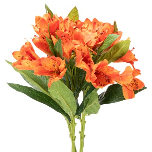 Sztuczny kwiat Alstroemeria Pomarańcza, sztuczna dekoracja bukietu, 75 cm, 3 sztuki