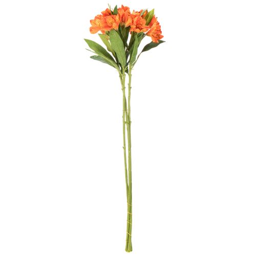Sztuczny kwiat Alstroemeria Pomarańcza, sztuczna dekoracja bukietu, 75 cm, 3 sztuki | Floristik24.pl