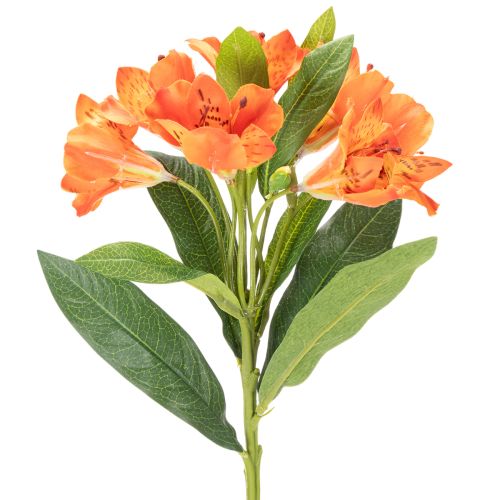 Sztuczny kwiat Alstroemeria Pomarańcza, sztuczna dekoracja bukietu, 75 cm, 3 sztuki | Floristik24.pl