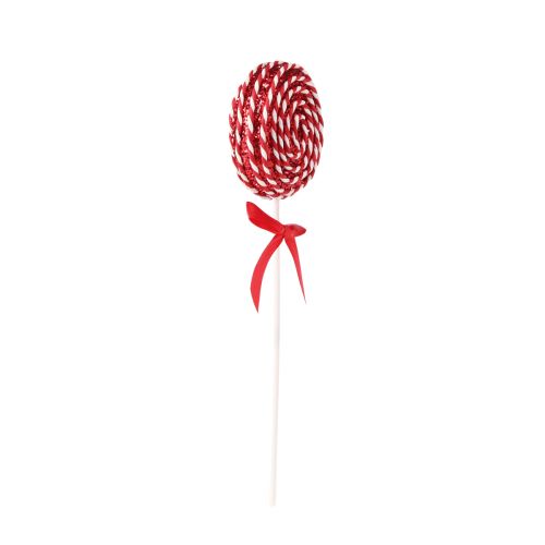 Produkt Lollipop Dekoracja świąteczna czerwona biała pianka na patyku wys. 30cm 2szt