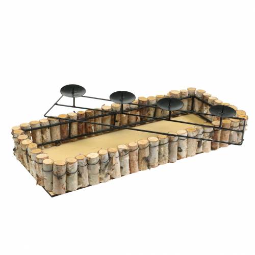 Floristik24 Taca na świece adwentowa z brzozowym rantem 44cm