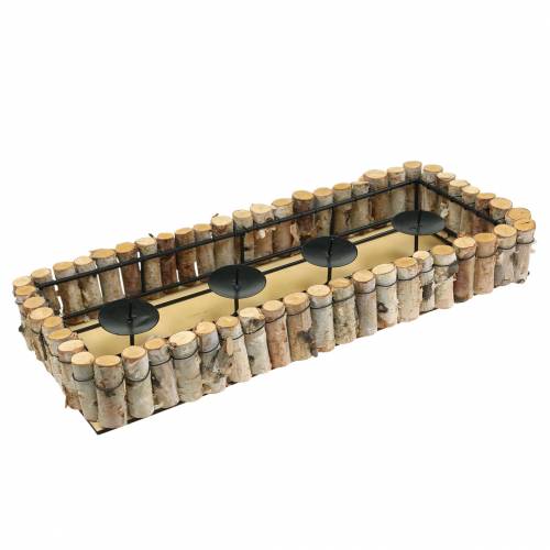 Floristik24 Taca na świece adwentowa z brzozowym rantem 44cm