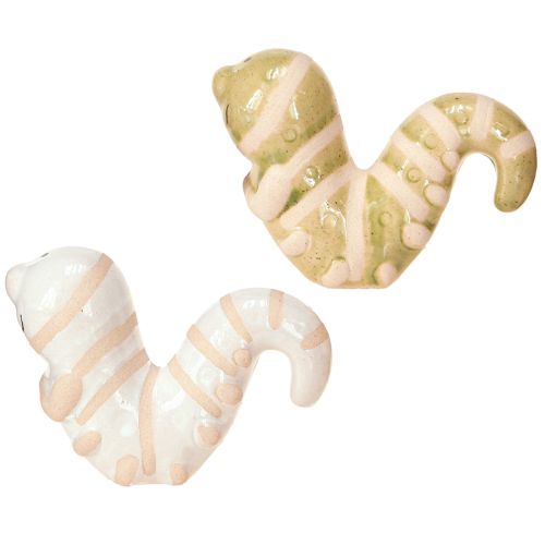 Produkt Zabawna dekoracja robak ceramiczna gąsienica wisząca dekoracja doniczka 9x6cm 2szt