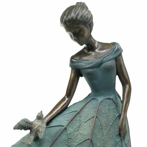 Floristik24 Figura ogrodowa dziewczyna w kwiecistej sukience brąz/zielona H52.5cm