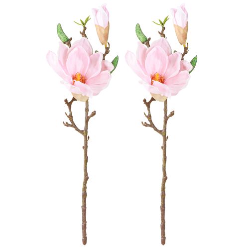 Produkt Magnolia Różowy Sztuczny Kwiat Sztuczna Gałązka Kwiatowa H40cm 2szt