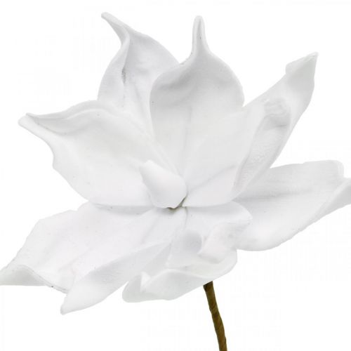 Floristik24 Sztuczny kwiat magnolii biały sztuczny na patyku Ø10cm Pianka 6szt