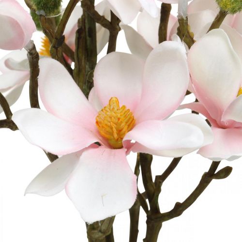 Floristik24 Sztuczne gałązki magnolii Różowe sztuczne kwiaty wys. 40 cm 4 szt. w pęczku