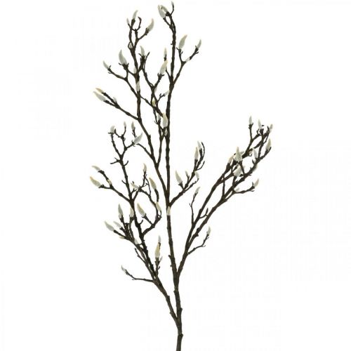 Sztuczna gałąź magnolii Wiosenna dekoracja z pąkami Brązowo-biała L135cm