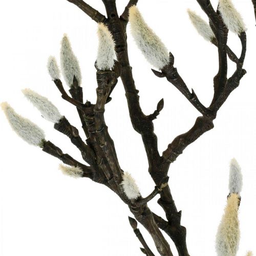 Produkt Sztuczna gałąź magnolii Wiosenna dekoracja z pąkami Brązowo-biała L135cm