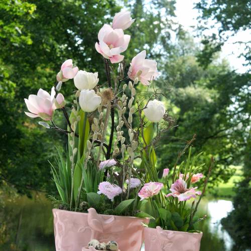 Produkt Gałęzi Magnolii Różowe Sztuczne Jedwabne Kwiaty Magnolii