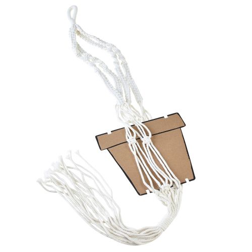 Produkt Kosz wiszący makrama do doniczki Ø18–19cm kremowy W85cm