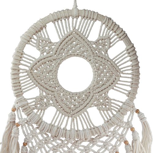 Produkt Makrama łapacz snów kremowa dekoracja ścienna o wymiarach 29×72cm