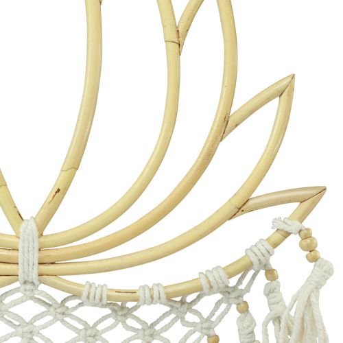 Floristik24 Dekoracja ścienna makrama dekoracja lotos bambus naturalny krem 70cm
