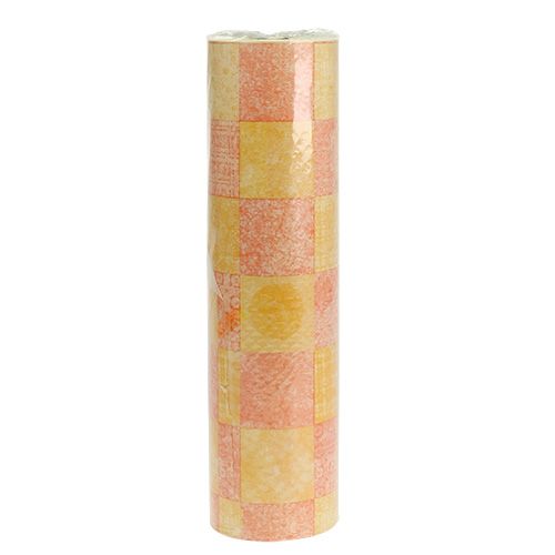 Floristik24 Papier mankietowy 37,5cm 100m w kratkę pomarańczową