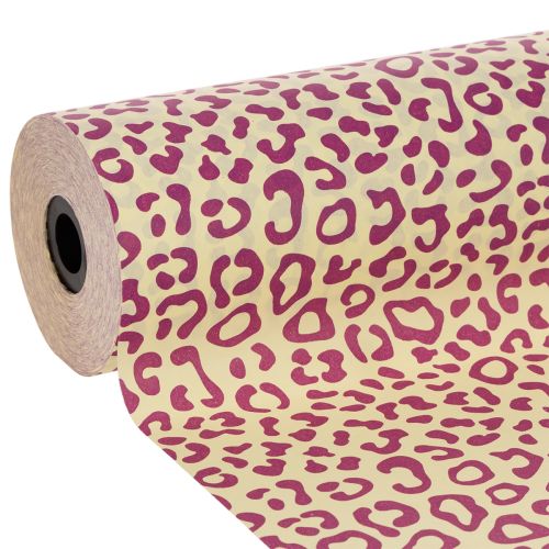 Papier do mankietów, wzór panterki, fioletowy, 25 cm, 100 m kupić | Floristik24.pl