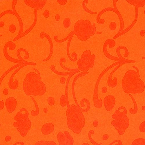 Floristik24 Papier mankietowy pomarańczowy ze wzorem 25cm 100m