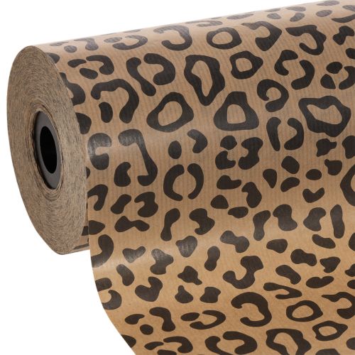Papier do mankietów, wzór panterki, rolka 25 cm 100 m, do pakowania prezentów