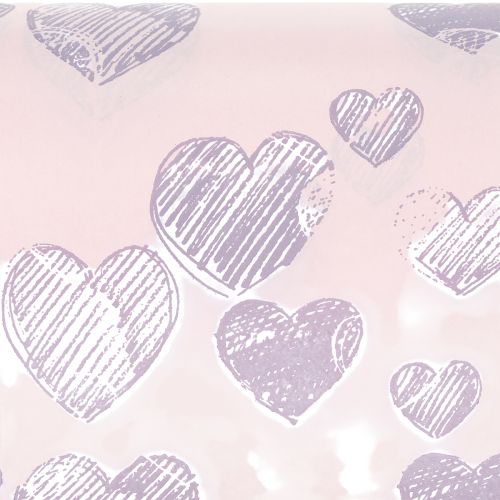Produkt Papier do pakowania kwiatów z motywem serc do dekoracyjnych kompozycji kwiatowych, 25 cm x 25 m
