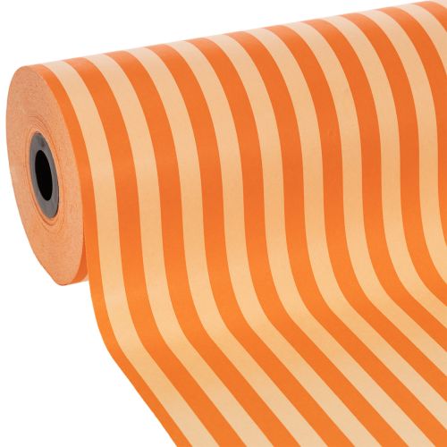 Papier do mankietów w rolce, pomarańczowy w paski, 25 cm x 100 m kupić | Floristik24.pl