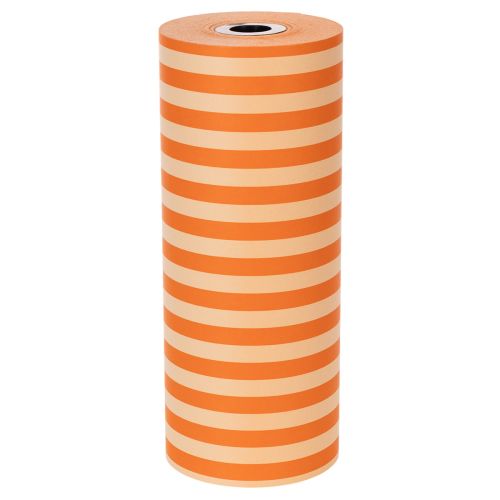 Papier do mankietów w rolce, pomarańczowy w paski, 25 cm x 100 m | Floristik24.pl