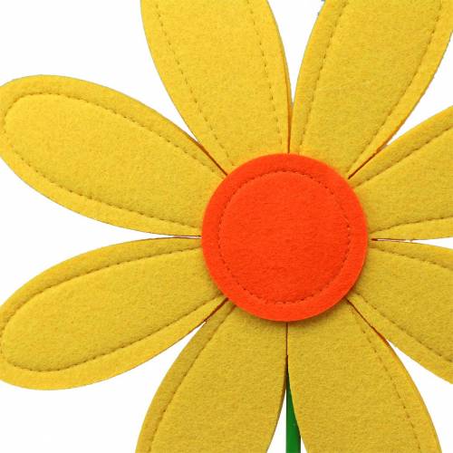 Produkt Gigantyczny filcowy kwiatek zielony, żółty, pomarańczowy Ø40cm H93cm dekoracja witryny sklepowej
