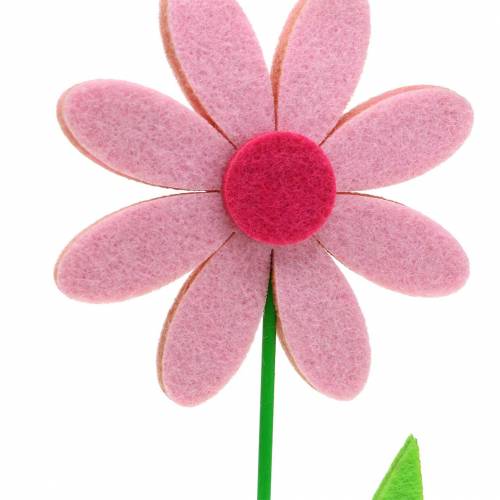 Floristik24 Kwiatek filcowy różowy 27cm 4szt.