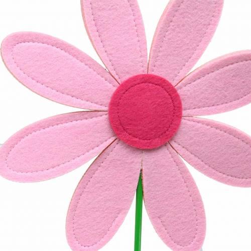 Floristik24 Filcowy kwiatek różowy, różowy, zielony Ø18 H50cm
