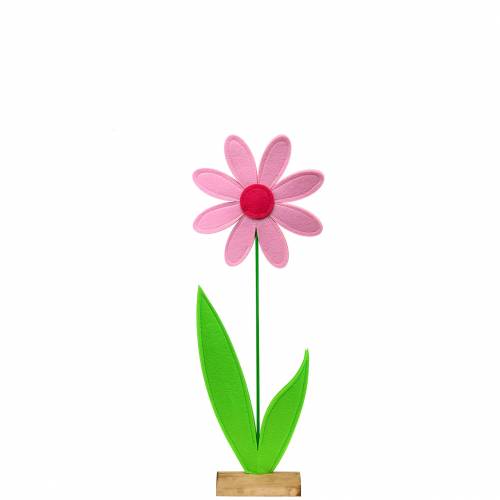 Floristik24 Filcowy kwiatek różowy, różowy, zielony Ø18 H50cm