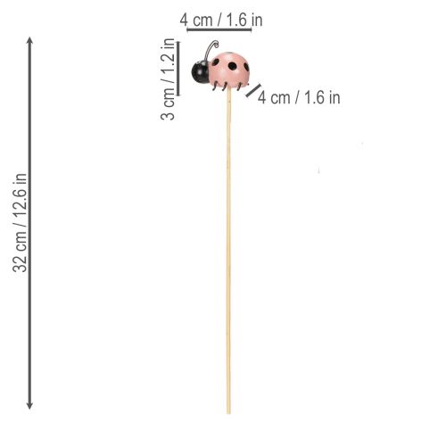 Produkt Figurki dekoracyjne Biedronki do doniczek i kompozycji kwiatowych do wiosennej dekoracji, 32 cm, 16 sztuk